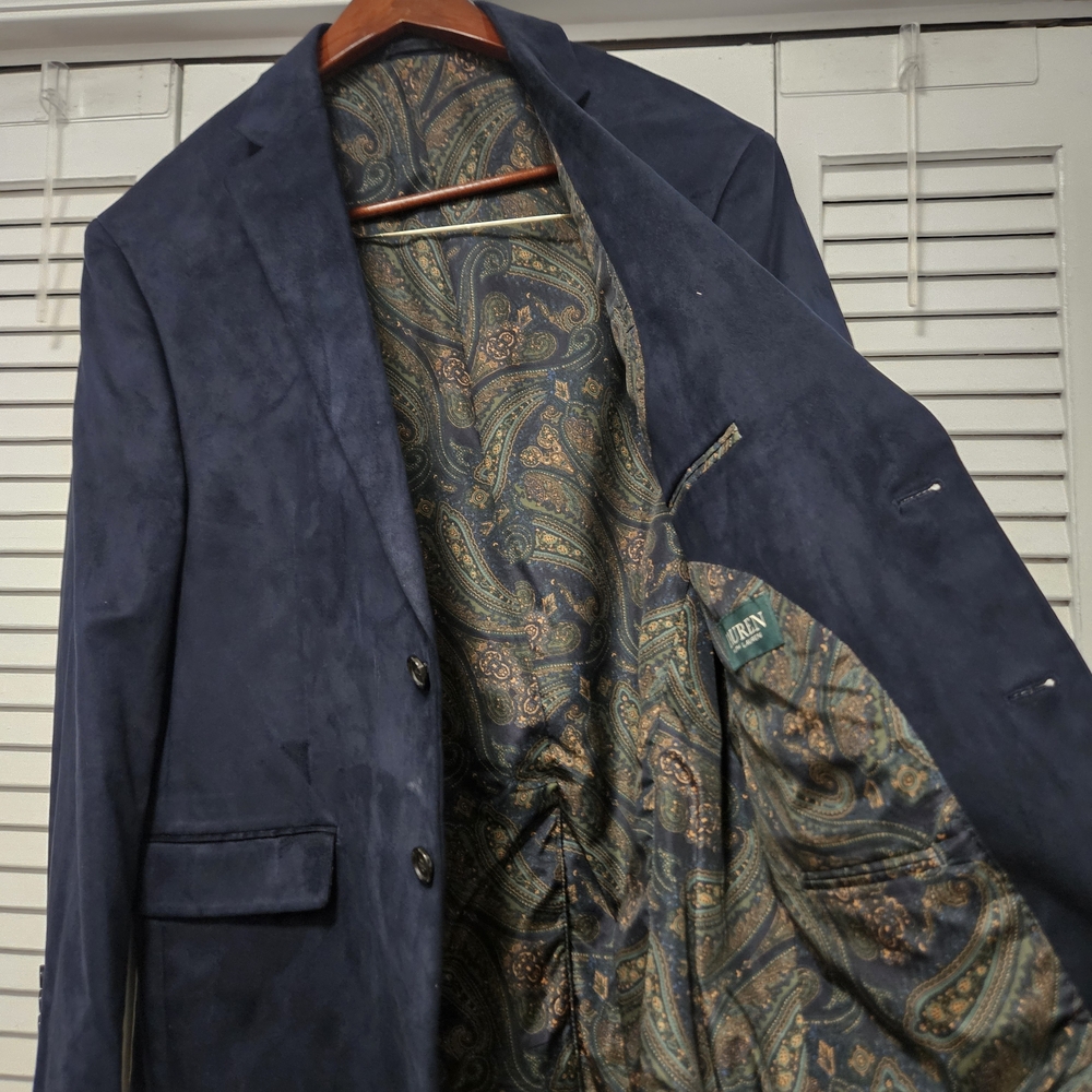 Ralph Lauren Navy Blue Blazer with Paisley Lining